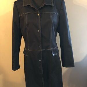 Chic Black Denim Vintage Women's Tahari Coat
